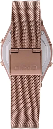 Vista 2 de Casio B640WMR-5AV Reloj clásico de acero inoxidable con banda de malla de acero inoxidable para hombre