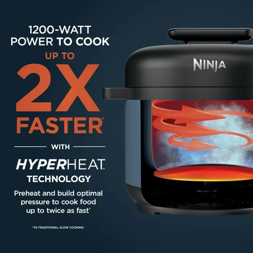 Vista 5 de Ninja HyperHeat - Olla a presión eléctrica 9 en 1 Olla múltiple de 6.5 cuartos de galón con salteado/salteado, olla de cocción lenta, olla Macaron