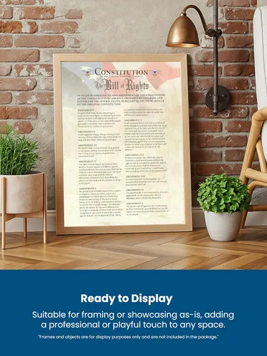 Vista 4 de USA Constitution, The Bill of Rights - Impresión patriótica para pared, 11 x 14 pulgadas, sin marco, bandera estadounidense para decoración