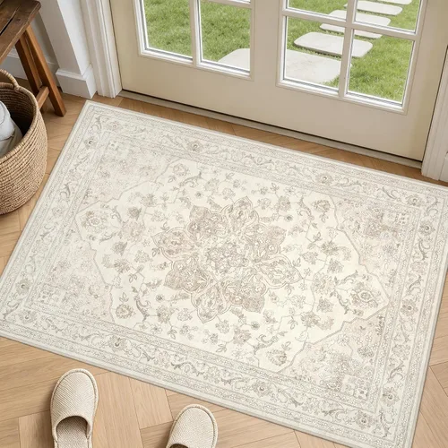 Vista 29 de Alfombras de área 8x10 Sala de estar: Dormitorio Alfombra Lavable Beige
