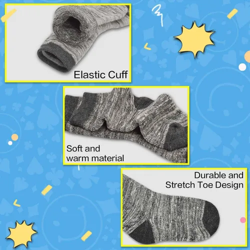 Vista 4 de Calcetines de invierno para niños, 6 pares de calcetines cálidos para niños y niñas, calcetines térmicos pesados y acogedores para niños de 3 a 14