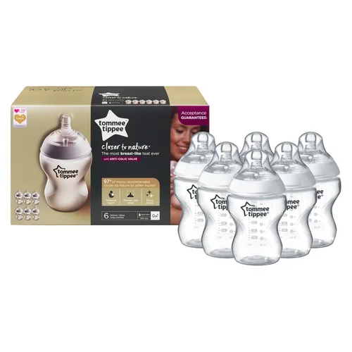 Vista 7 de Tommee Tippee Closer to Nature - Biberones de alimentación sin BPA (8.8 fl oz, 6 unidades)