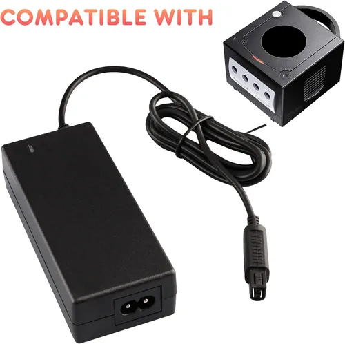 Vista 2 de Fuente de alimentación de CA para Gamecube cable adaptador de corriente CA y cable AV para consola Nintendo Gamecube NGC