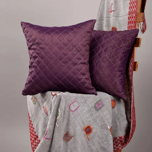 Vista 11 de Almohadas bordadas de 12 x 12 pulgadas, fundas de almohada pequeñas decorativas para sofá, fundas de almohada azules, paquete de 2, almohadas