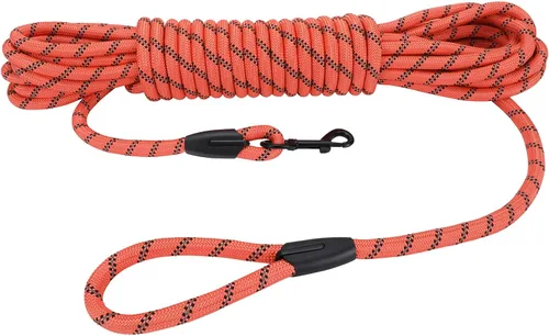 Vista 40 de Hi Kiss Correa de Entrenamiento de Obediencia y Agilidad para Perros/Cachorros - 15 pies 20 pies 30 pies 50 pies 100 pies - Ideal para Jugar