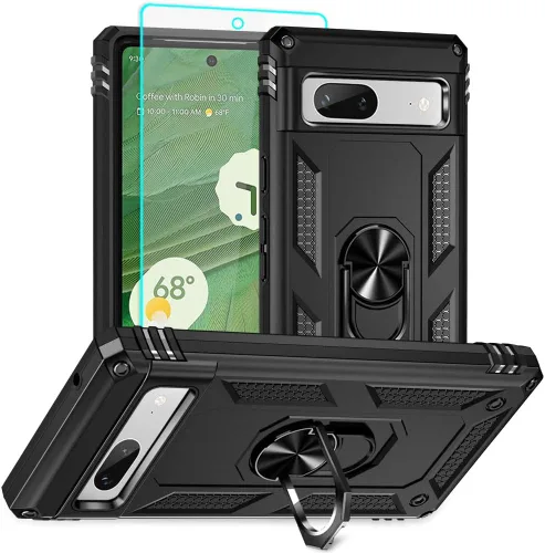 Vista 21 de Funda para Pixel 6a, Google Pixel 6A con protector de pantalla HD, [grado militar de 16 pies probada en caídas], anillo protector a prueba de golpes