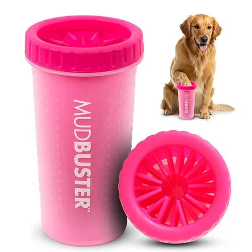 Vista 30 de Dexas MudBuster Limpiador portátil de patas para perros, grande, color blanco brillante, edición especial, suministros y accesorios de primera