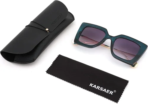 Vista 5 de Karsaer Gafas de sol cuadradas de gran tamaño con incrustaciones de perlas para mujer, K7159