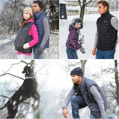 Vista 3 de uupalee Chaleco térmico para hombre, ropa ligera y cálida para exteriores, con batería