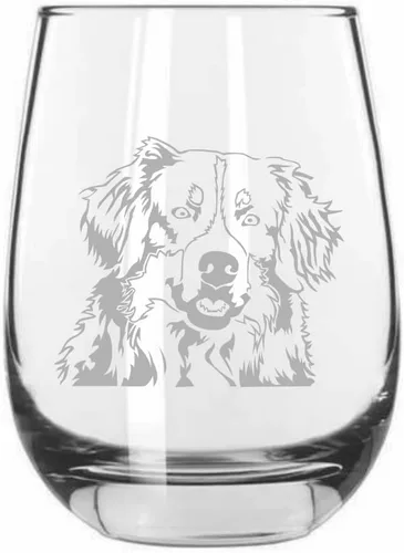 Vista 253 de Shar Pei (chino) - Vaso de vino sin tallo grabado para perro, 15.25 onzas