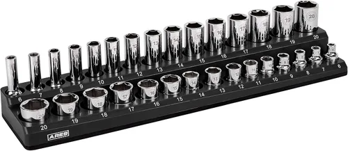 Vista 19 de ARES 70236 - Organizador magnético para 16 vasos SAE de 1/2 pulgada, para 15 vasos y 1 adaptador para vaso, mantiene tu caja de herramientas