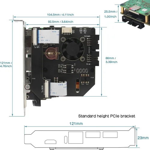 Vista 6 de Geekworm Versión KVM-A8 PCIe para Raspberry Pi 4 Modelo B KVM sobre IP Soporte KVM V3 PoE ATX Video CSI