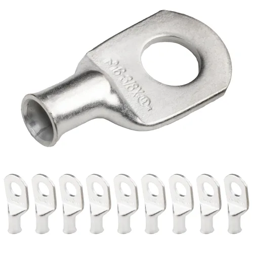 Vista 204 de SELTERM 5 piezas terminales de cable de cobre estañado 1/0 AWG perno de 1/2", extremos de cable de batería, terminales de anillo, conectores