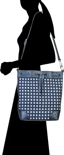 Vista 5 de Frye Melissa Denim & Leather Drawstring Hobo Bag