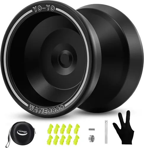 Vista 7 de yoyo Profesional, Yoyo Metálico Sensible para Principiantes, Yoyos No Sensibles para Adultos con Kits de Rodamientos No Sensibles, Guante y 10