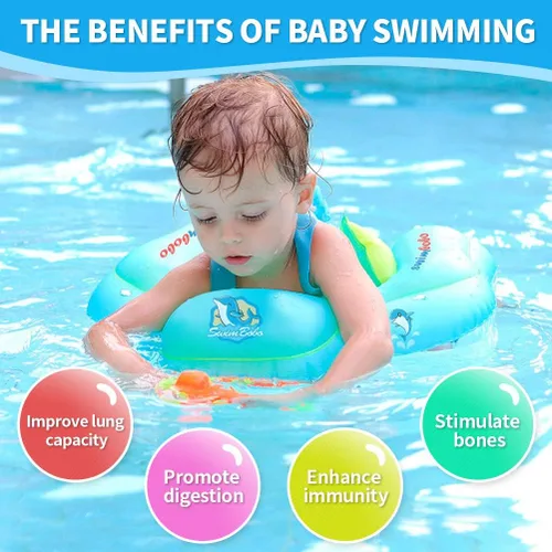 Vista 3 de Baby Swimming Float Kids Inflatable Swim Ring with Safety Support Bottom Swimming Pool Accessories for 3-36 Months