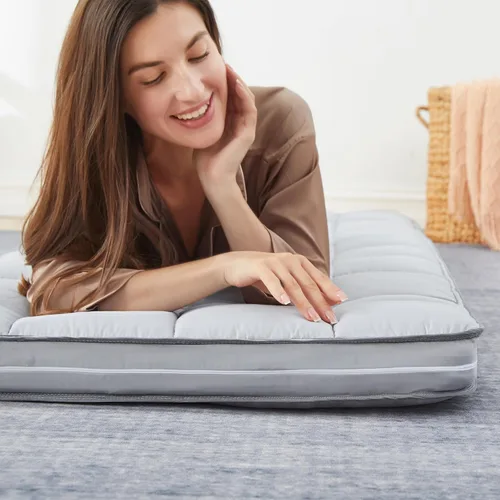 Vista 8 de Jamdok Cubrecolchón para cuna de 4 pulgadas, espuma viscoelástica de gel Cubierta estándar gris