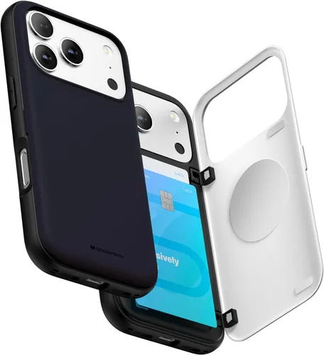 Vista 55 de GOOSPERY Parachoques magnético para puerta compatible con iPhone 15, funda con tarjetero, cartera con cierre magnético automático, protector de Azul