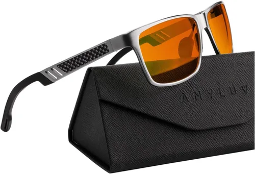 Vista 13 de ANYLUV Blue Light Blocking Glasses Men Computer Gaming Glasses Lightweight Al-Mg Metal Anti Eyestrain Eye Protection