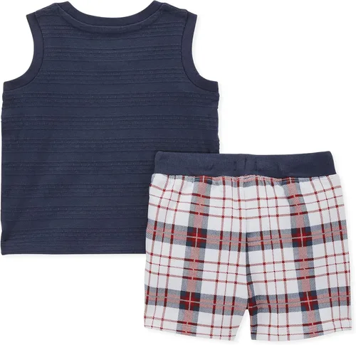 Vista 2 de Burt's Bees Baby Baby Boys' Sleeveless Tee And Tie-Up Short Set