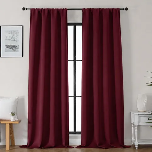 Vista 70 de Gwine Aqua Short Curtains 36 Inches Long - Small Half Window Kitchen Curtains Over Sink, Solid Blackout Curtain for Bathroom Basement Cabinet RV, 2