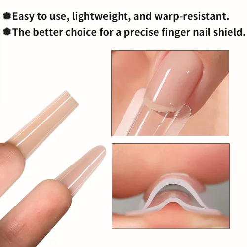 Vista 3 de 180 puntas de uñas redondas transparentes, 15 tamaños, forma superior e inferior, kit de extensiones de uñas profesionales de doble diseño, uñas a