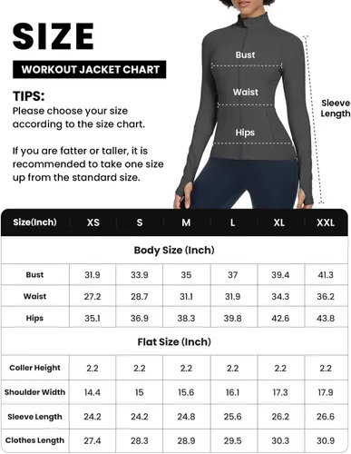 Vista 6 de QUEENIEKE Chaquetas de correr para mujer con cremallera, chaquetas atléticas ajustadas para entrenamiento, gimnasio, yoga, pista, con bolsillos