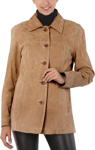 Vista 2 de BGSD Abrigo de cuero de gamuza para mujer (regular, talla grande y pequeña)