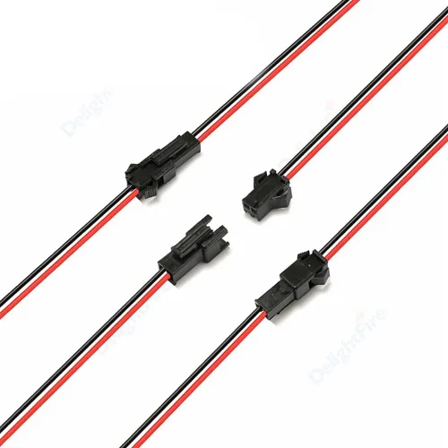 Vista 4 de Adaptador de conector macho y hembra de 22 AWG JST SM de 2 pines con cable eléctrico de 5.906 in para luz LED, 10 pares