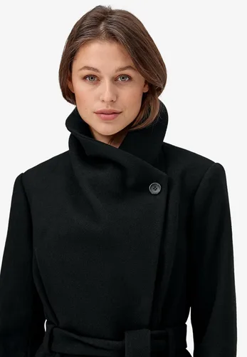 Vista 5 de ellos Abrigo de mezcla de lana con cuello envolvente para mujer, Multi