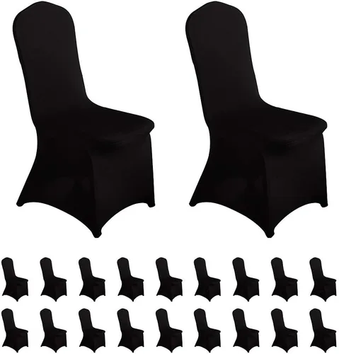Vista 37 de LZY 6 piezas Fundas de Silla de Spandex Elásticas Fundas Deslizables para Fiestas de Boda, Fundas de Decoración de Sillas de Comedor y Banquete Negro