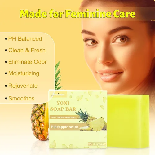 Vista 2 de Paquete de 3 barras de jabón Yoni para el equilibrio del pH femenino, jabón vaginal natural Yoni Bar para mujeres, hidratante Yoni Wash Yoni Care