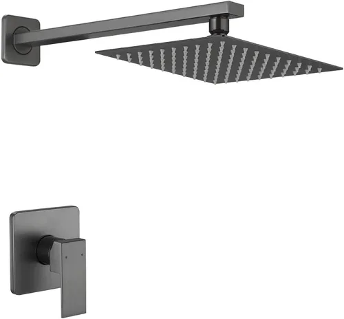 Vista 14 de Sistema de Ducha de Oro Cepillado para Baño de Lujo con Mezclador de Lluvia, Conjunto Combinado de Ducha Montado en la Pared, Sistema de Cabezal