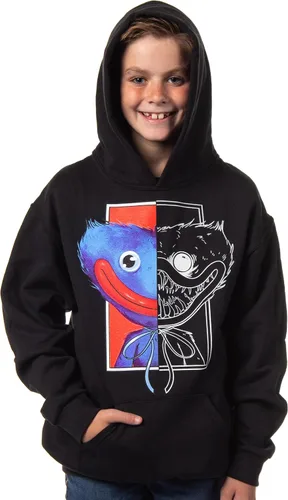 Vista 4 de Mad Engine Poppy Playtime Huggy Split Face Jumpscare - Sudadera con capucha para niño