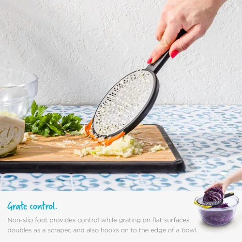 Vista 6 de Dreamfarm Ograte - Rallador de queso de doble cara, 0.236 in, rejilla gruesa, color naranja Multi-directional handheld food and vegetable