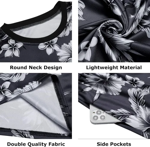 Vista 5 de AstoSeu Conjunto hawaiano casual sin mangas de 2 piezas para hombre, camisa de flores