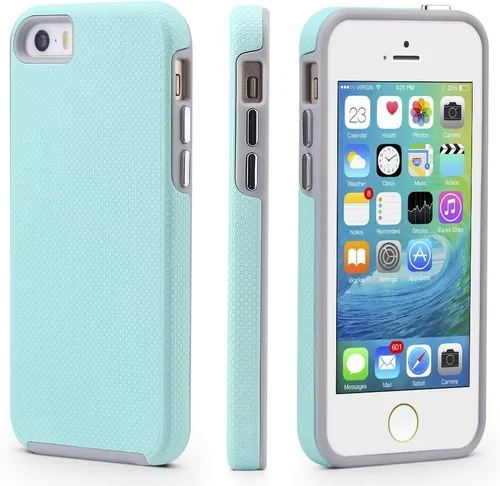 Vista 14 de Funda para iPhone 5/5s/SE, funda Dual Guard resistente al impacto y a rasguños con protección contra caídas Celebre para iPhone 5/5S/SE