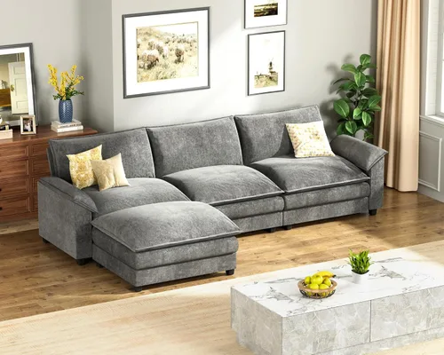 Vista 12 de Homall Sofá Seccional Modular de 80", Sofá Biplaza con Cojín de Doble Capa, Combinación DIY de Chenille Profundo Sofá Nube de 2 Asientos para Sala