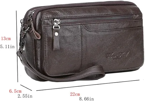 Vista 7 de KPYWZER Bolso de mano de cuero para hombre