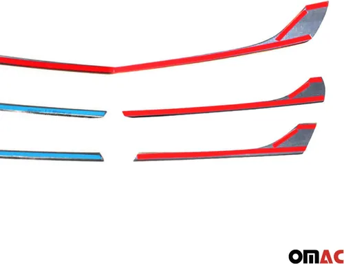 Vista 9 de OMAC Cubierta de acero inoxidable para parachoques delantero cromado oscuro, 5 unidades, para Mercedes Metris 2014-2019 Pre Facelift