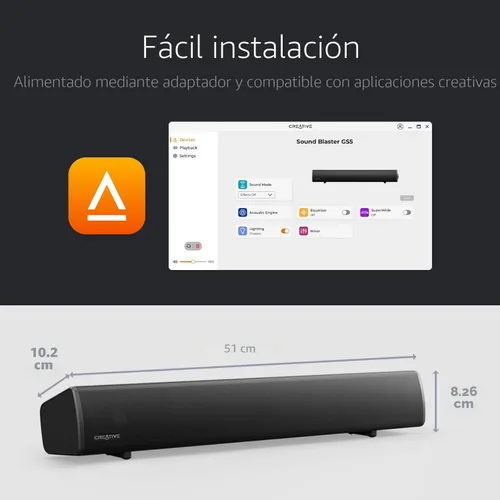 Vista 5 de Creative Labs Sound Blaster GS5 RGB SOUNDBAR