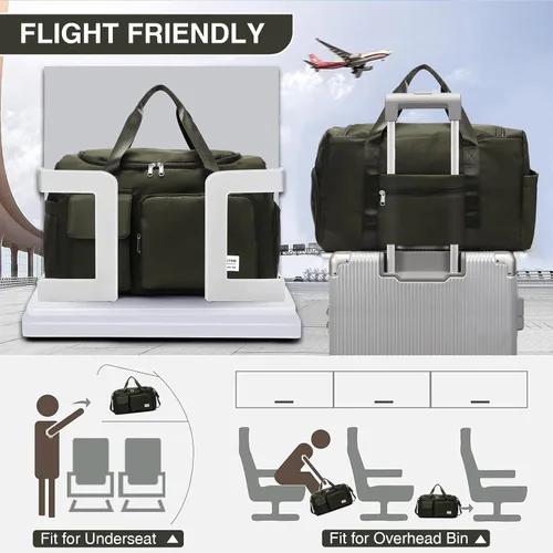 Vista 174 de Pequeña bolsa de gimnasio para mujer, bolsa de viaje con compartimento para zapatos