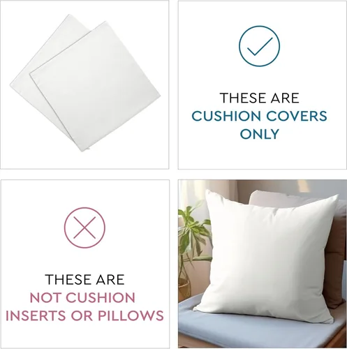 Vista 2 de Encasa XO Fundas de almohada de 16 x 16 pulgadas – Sublimación en blanco natural (paquete de 4) paquete con cremallera invisible – Fundas de cojín