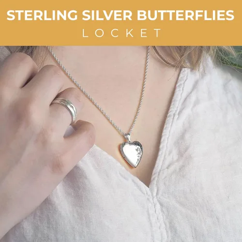 Vista 2 de Collar con medallón de fotos en forma de corazón, 34 pulgadas x 34 pulgadas, incluye cadena de 18 pulgadas, collares personalizados para mujeres