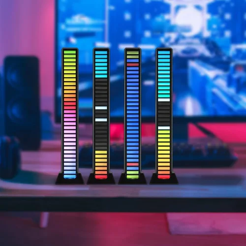 Vista 4 de XTREME Monster Sound-Reactive - Barra de luz LED multicolor para ecualizador, montaje horizontal/vertical, recargable, cable de carga USB incluido