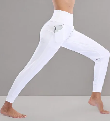 Vista 129 de Oalka - Pantalones deportivos para mujer, con cintura alta y bolsillos, para hacer deporte, yoga y entrenar