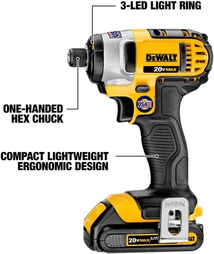 Vista 4 de DEWALT Kit combinado de 20 V MAX, kit combinado de herramientas eléctricas, compacto de 6 herramientas (DCK620D2)