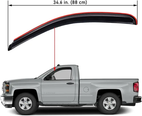 Vista 4 de Lightronic Visera de ventana de ventilación automática extra duradera en el canal, compatible con Chevrolet Silverado 2007-2013 y GMC Sierra 1500