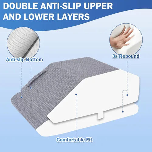 Vista 5 de Almohada ajustable para piernas con elevación de circulación sanguínea para recuperación después de la cirugía, hinchazón, ciática, espalda