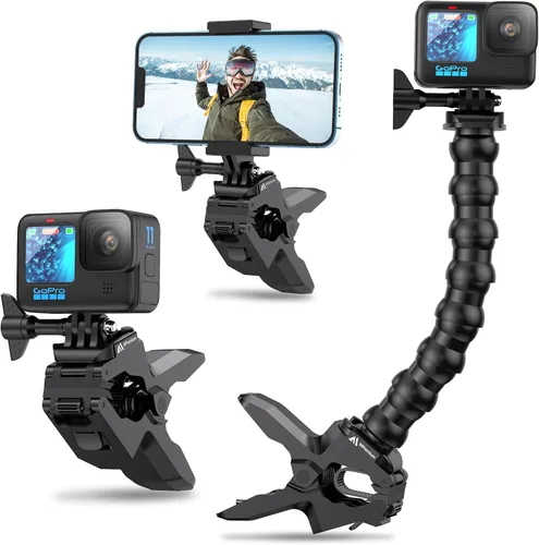 Vista 9 de Soporte de Teléfono con Cuello de Ganso, Abrazadera con Clip de Montaje, Soporte de Teléfono Celular para Escritorio, Poste, Mesa Compatible